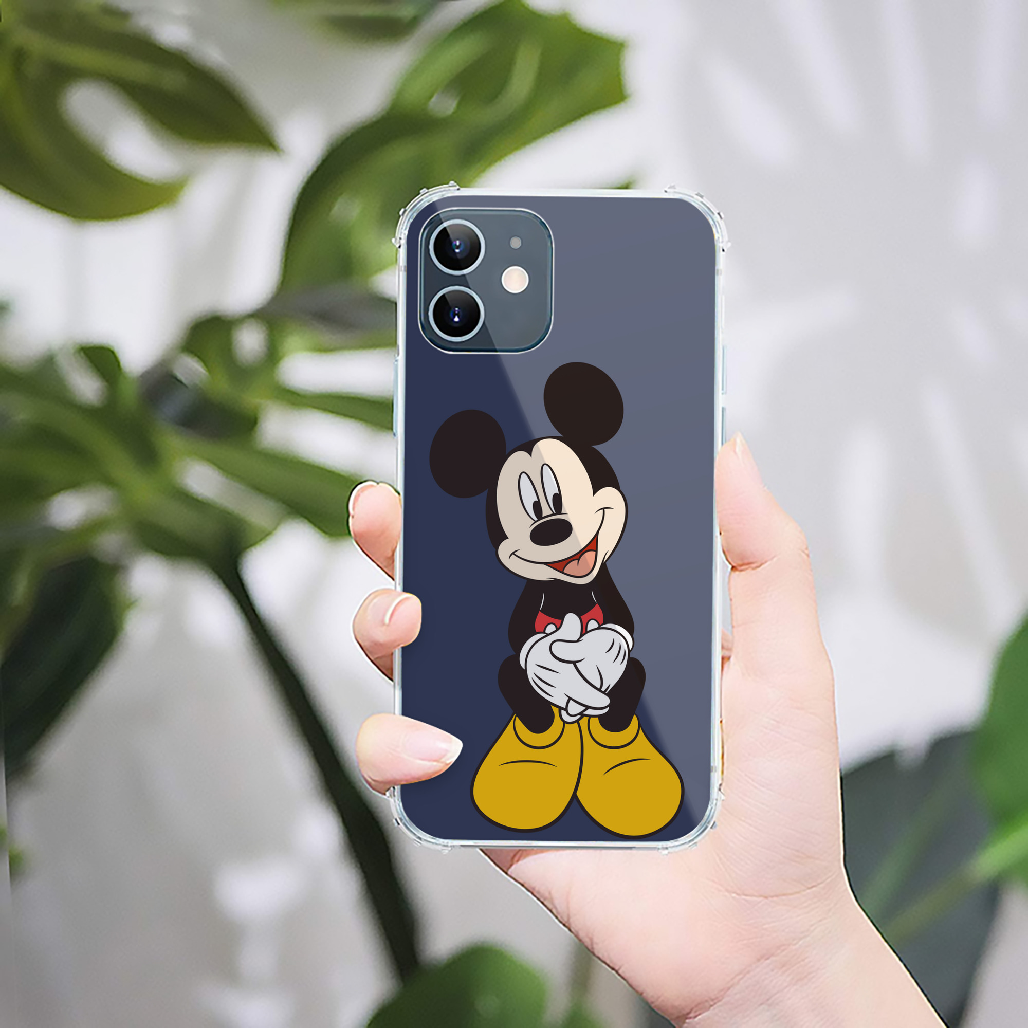 （画像用） ミッキーマウス Mickey Mouse 【iPhone 12シリーズ対応】透明スマホケース（クリアソフトケース）